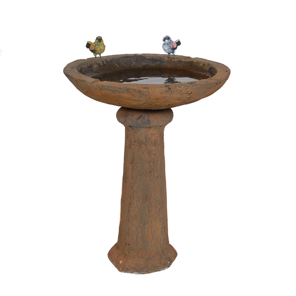 Bird Bath Rust Short Base | WildCrete